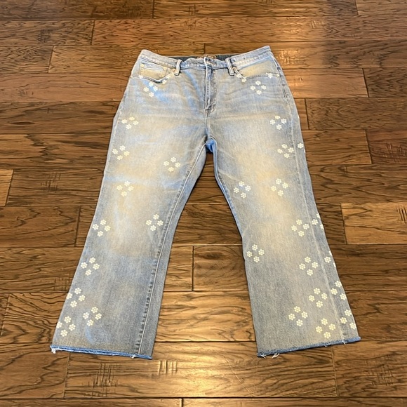 Point Sur Denim 11” Kick Out Crop High Rise Size 30 - Picture 1 of 16